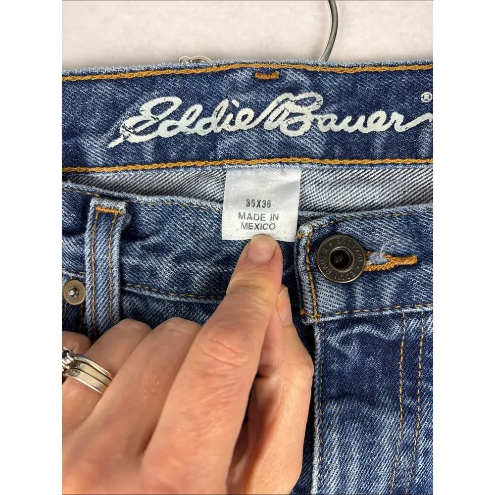 Eddie Bauer Traditional Fit Jeans Men’s 35x36 Blue Straight Leg Classic Denim